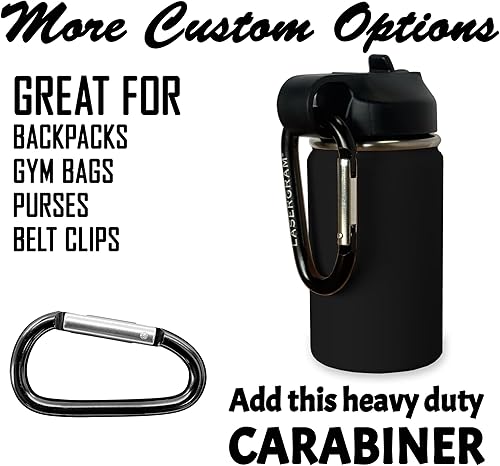 Miniatura 4 de LaserGram Botella de agua con tapa abatible de doble pared de 12 onzas con pajita, motocross, grabado personalizado incluido (negro)