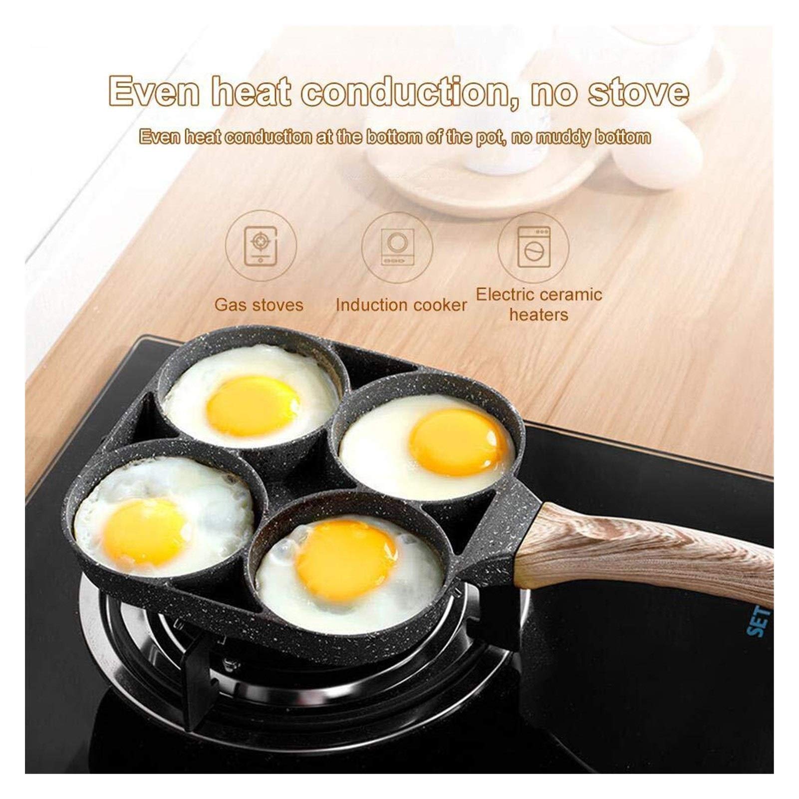 Amazon.co.jp: 目玉焼きフライパン、アルミ4カップ卵フライパン、ノン
