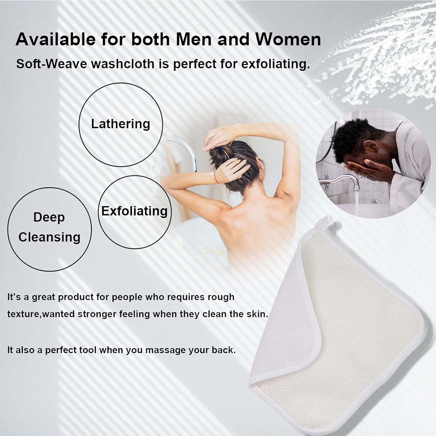 PPHAO - Soft Weave Washcloth for Face - Face Washcloths - Exfoliating Washcloths for Dead Skin - Washcloth Scrubber for Body - Towel - Double Sided Design - 12 Pack - Image 4