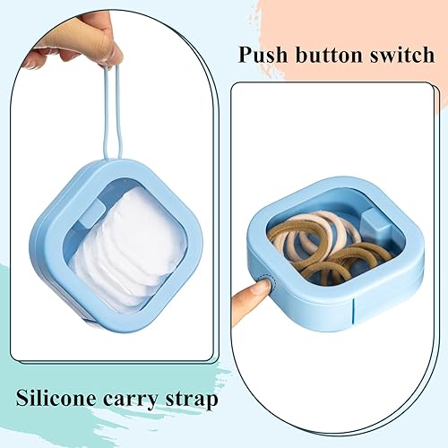 Miniatura 34 de Kathfly Organizador de lazos para el cabello blanco, 4 unidades, portátil, contenedor de almacenamiento para accesorios para el cabello, apilables