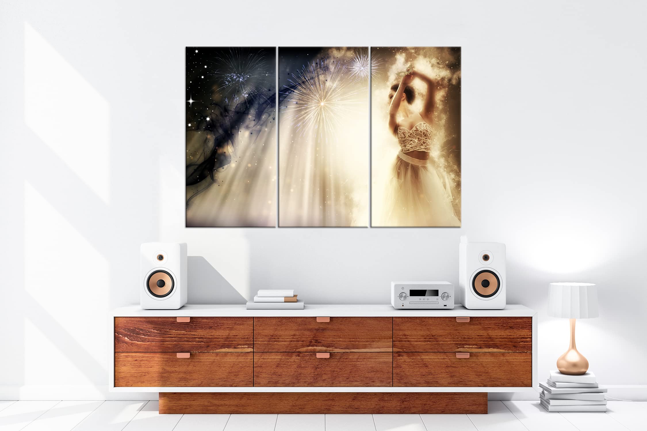 Sinnlichkeit des Tanzes Als Leinwand, Motiv fertig ahmt Auf Echtholzrahmen gestaltet Digitaldruck mit Rahmen, Kein Poster Oder Poster, Dreiteilig (120x80)