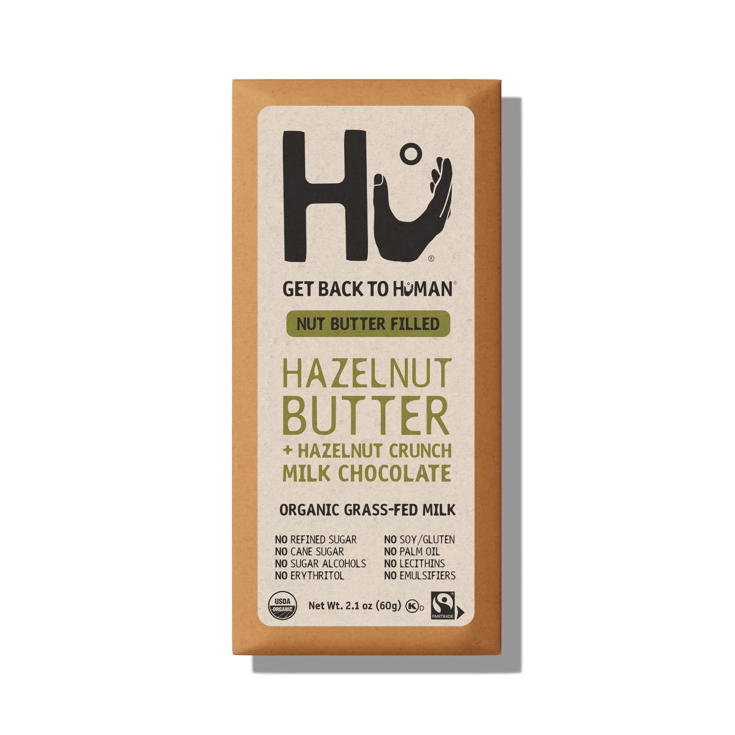 Hu Kitchen Organic Hazelnut Butter Crunch Milk Chocolate Bar, 2.1 Ounce