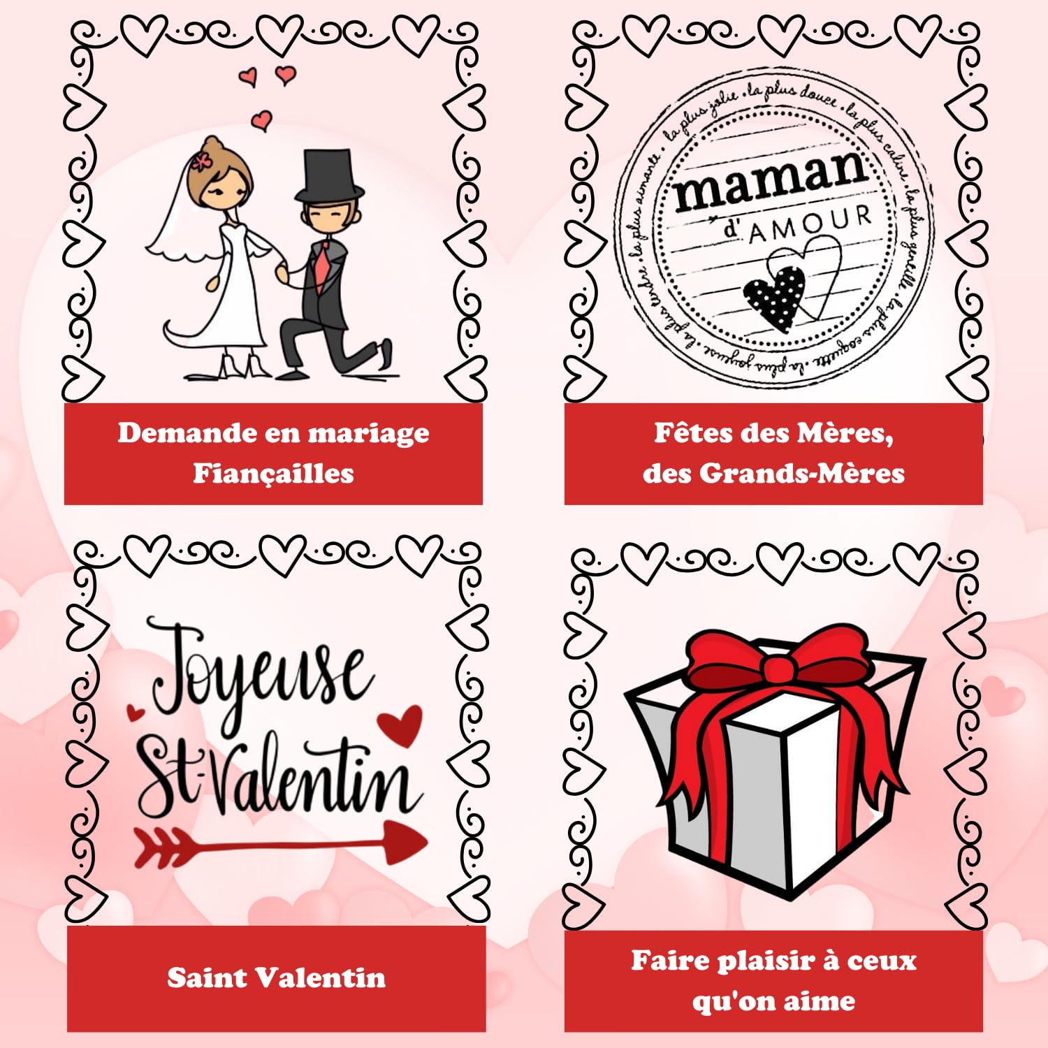 Coffret Gourmand et son assortiment de 60 chocolats Célébrations, Daim, Milka, Toblerone | Boîte "Je t’aime" Prête à Offrir pour la fête des Mères, la St Valentin, un anniversaire