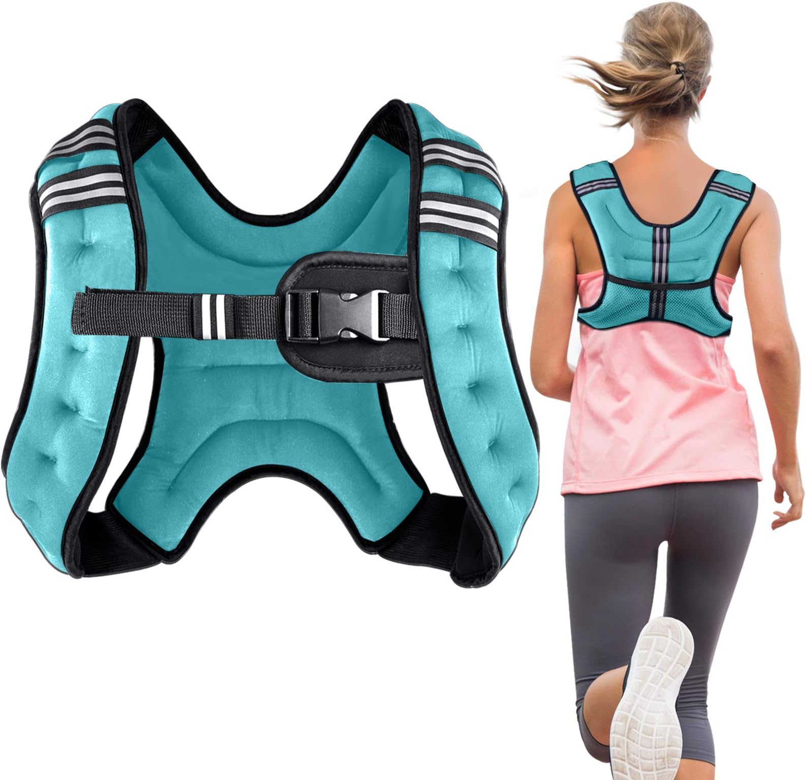 Henkelion Weighted Vest Weight Vest for Men Women Kids Weights Included, Body Weight Vests Adjustable for Running, Training Workout, Jogging, Walking - Blue - 6 Lbs