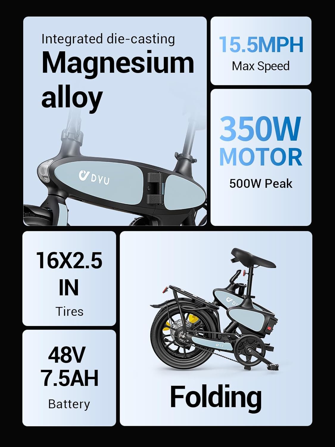 DYU C2 Ebike Key Features