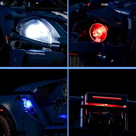 VONADO LED Light Kit for Lego 2022 Ford GT 42154, DIY Technic Ford GT Light Kit Compatible with Lego Car (NO Model)