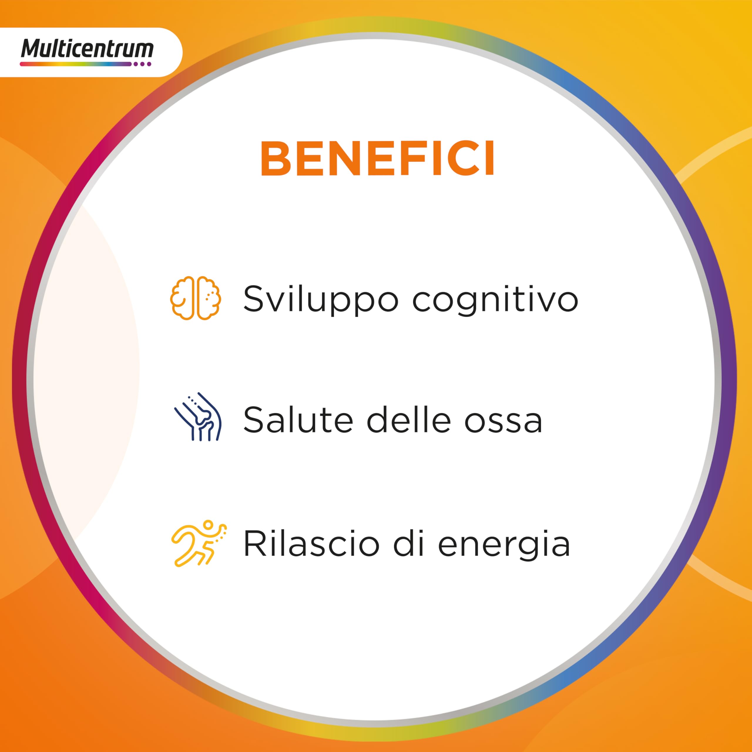 Multicentrum Junior Integratore alimentare Multivitaminico Completo, apporto completo formulato per i bambini 4+, Senza Glutine, Gusto Limone e Lampone, 30 Compresse Masticabili