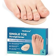 Kimihome Toe Straighteners 4-Pair Toe Aligners Gently Realign Crooked, Overlapping & Hammer Toes, Flexible Design for All-Day Comfort & Discreet Wear