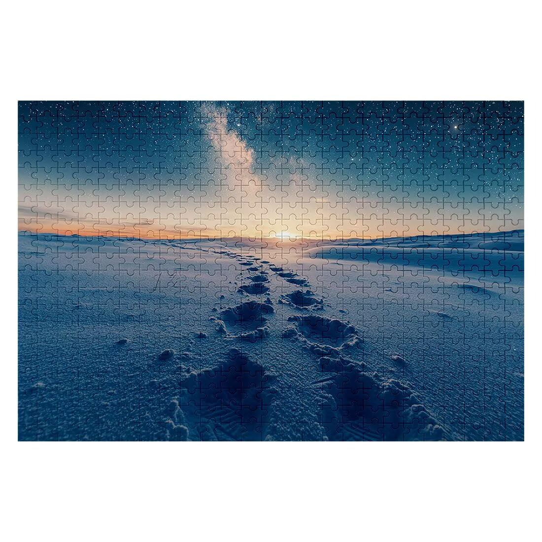 Puzzle 3000 sztuk gwiaździsta noc, śnieg puzzle dla dorosłych, klasyczne puzzle Wyzwanie edukacyjne Zabawki dla rodziny, niemożliwe drewniane puzzle z męskim pudełkiem na prezent, dekoracja ścienna