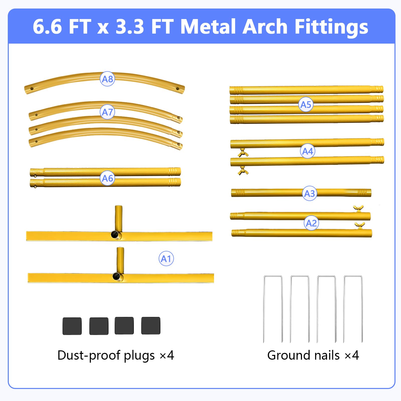 Supporto per sfondo ad arco da 1,8 m a 2,2 m, cornice per arco nuziale, supporto stabile in metallo con base quadrata per terra, per feste di compleanno, baby shower, ghirlande, oro (supporto