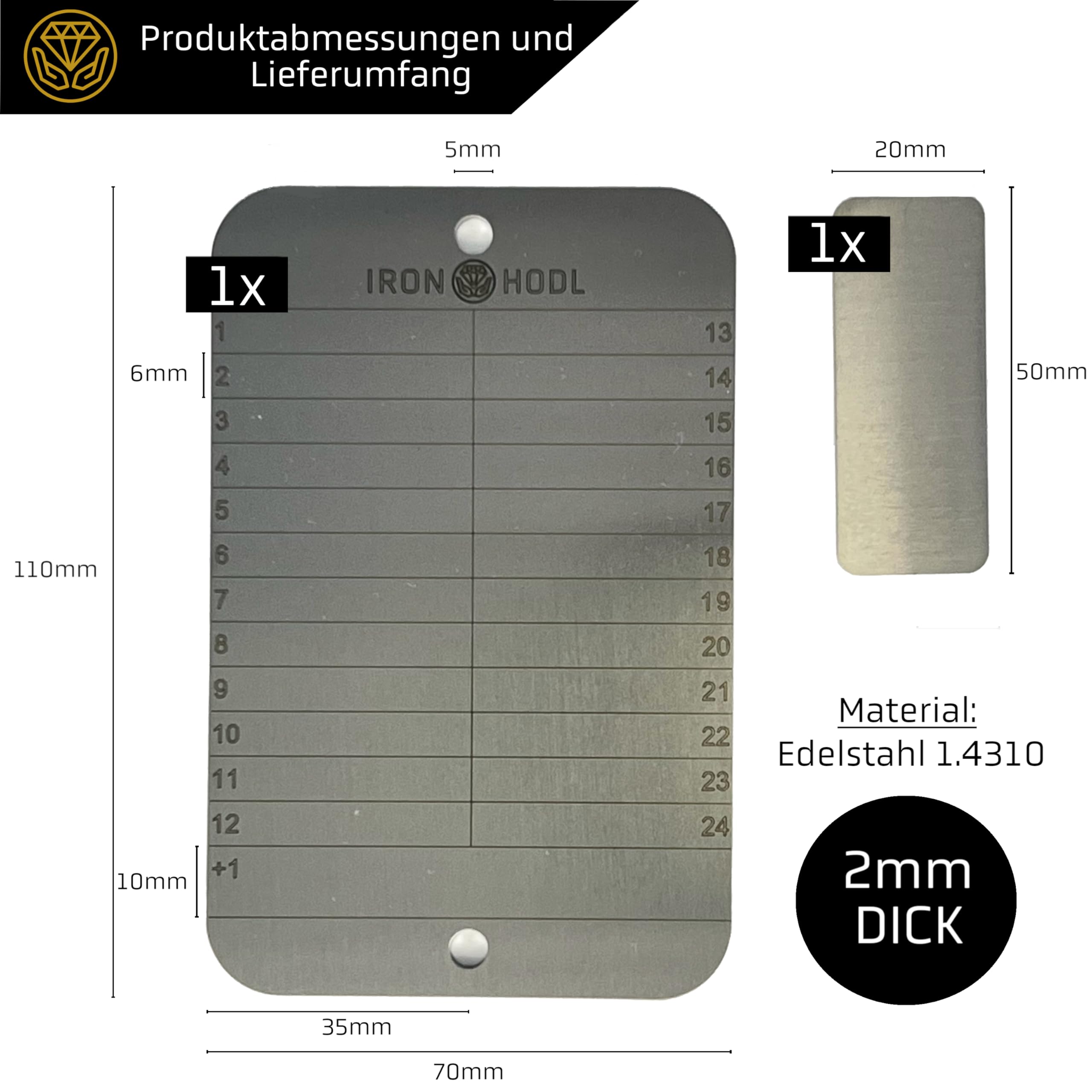 Steel Wallet Gravierstift schwarz + Testplatte - 24+1 Recovery Seed Phrase Metallplatte Cold Wallet Crypto Wallet Bitcoin Wallet Hardware Wallet Crypto Steel Wallet Krypto Wallet Bitcoin