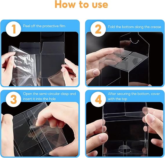 50Pcs Clear Favour Boxes, 6x6x6cm Small Transparent PVC Gift Boxes | Mini Plastic Cube Gift Boxes for Wedding Birthday Party Treat Candy