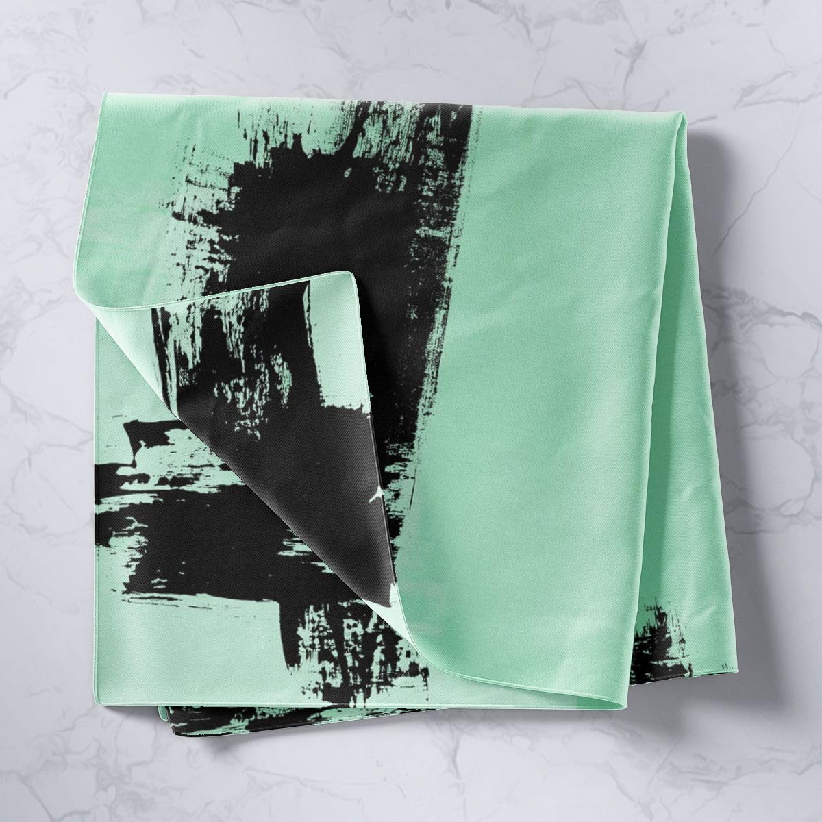 Feelyou Abstract Tapestry Medium 59"x59" Light Green Black Wall Hanging Blanket Modern Art Wall Art for Living Room Bedroom Decoration Modern Abstract image 2