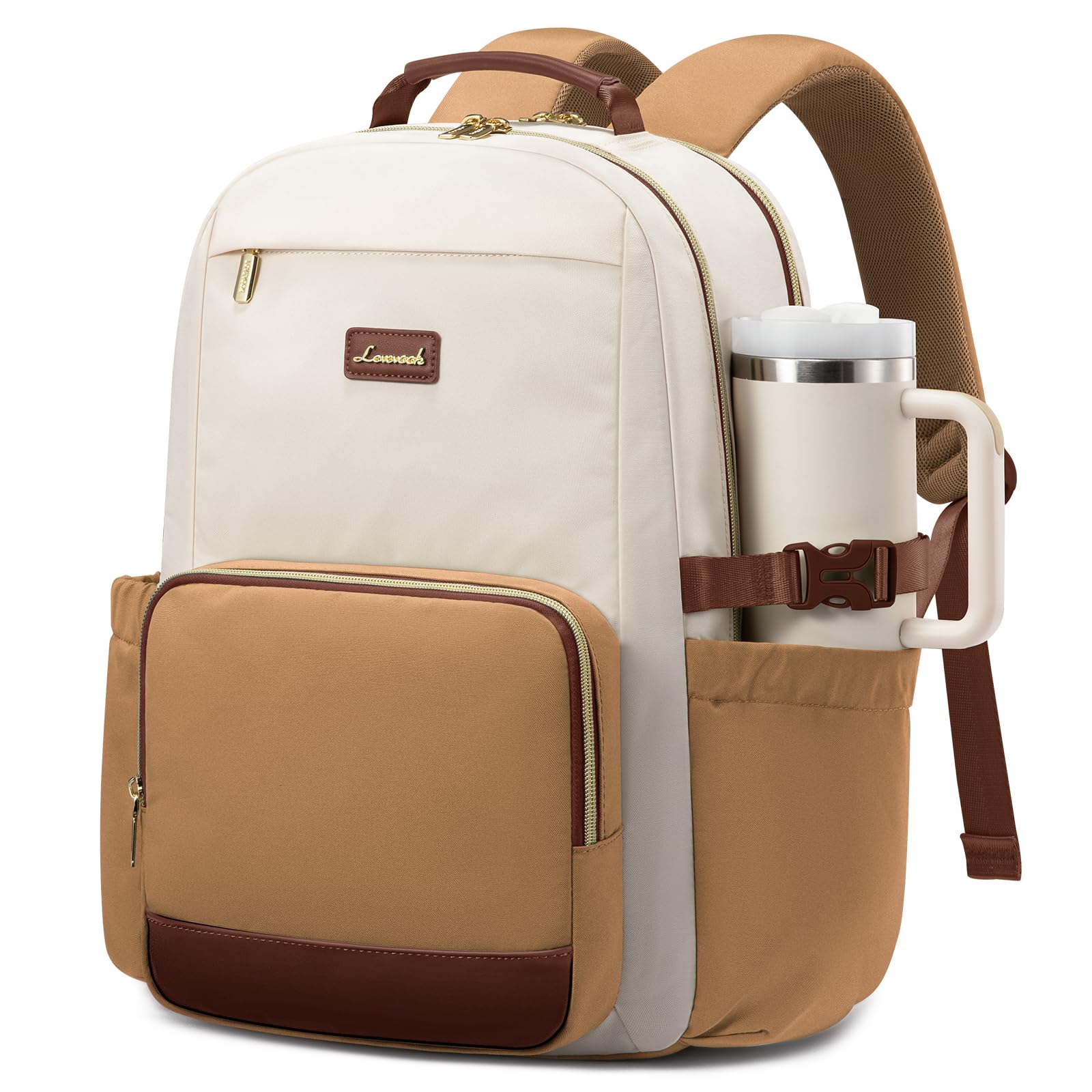 LOVEVOOK Laptop Backpack for Women with Pouch Pocket for Large Capacity Cup,15.6 Inch Laptop Computer Bag Travel Backpack Purse,Waterproof Work
