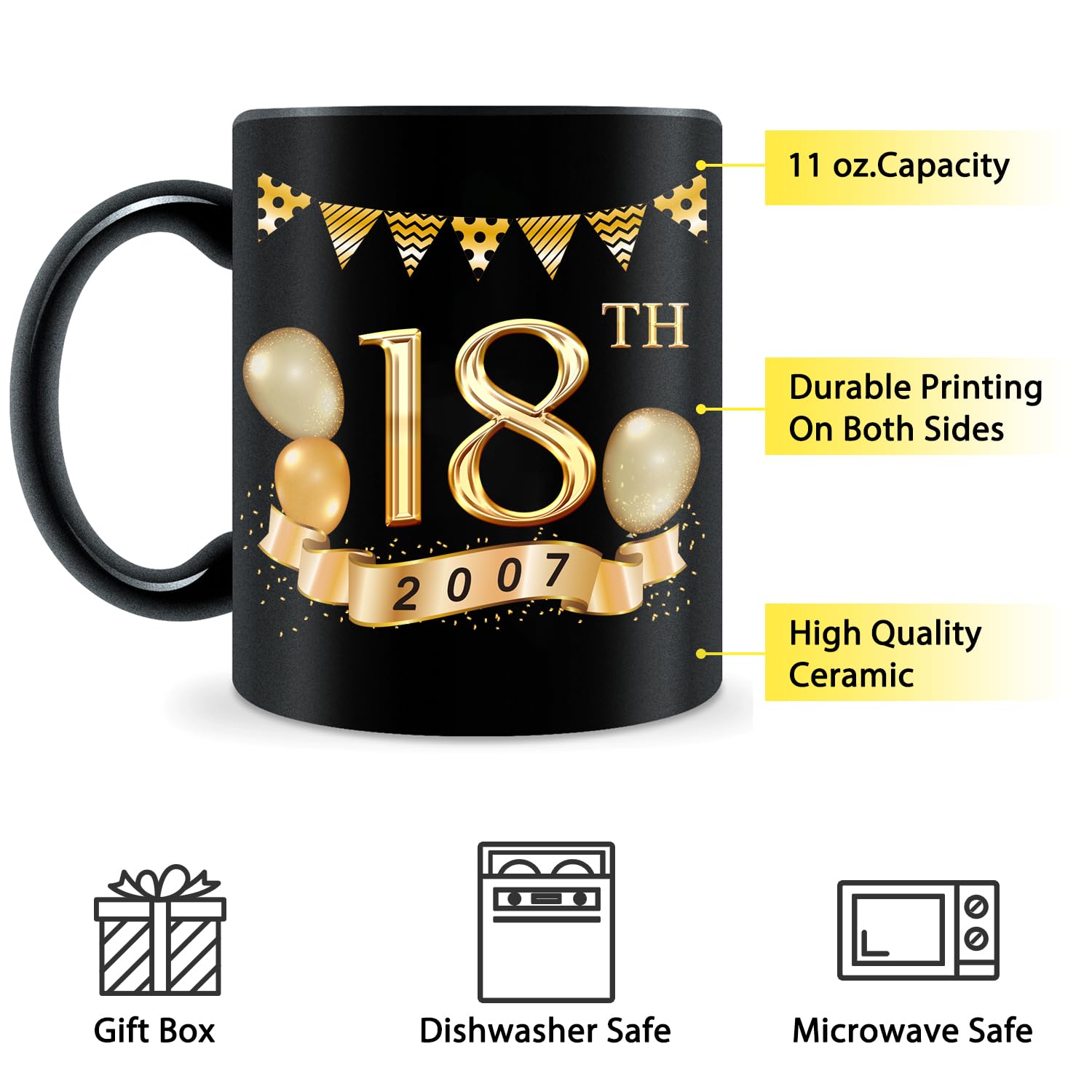 Carte Anniversaire 18 Ans Happy Birthday 18 Years Old Anniversaire 15cm X 15cm Avec Enveloppe