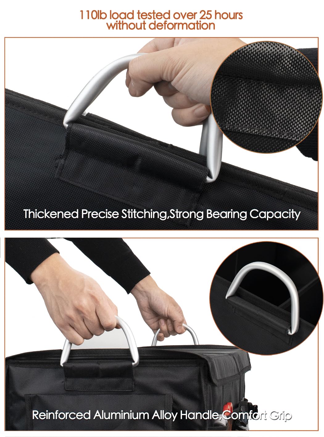 Organizer per bagagliaio, 28 l, portatile, multiuso, pieghevole, impermeabile, in tessuto Oxford, per auto, camion, SUV
