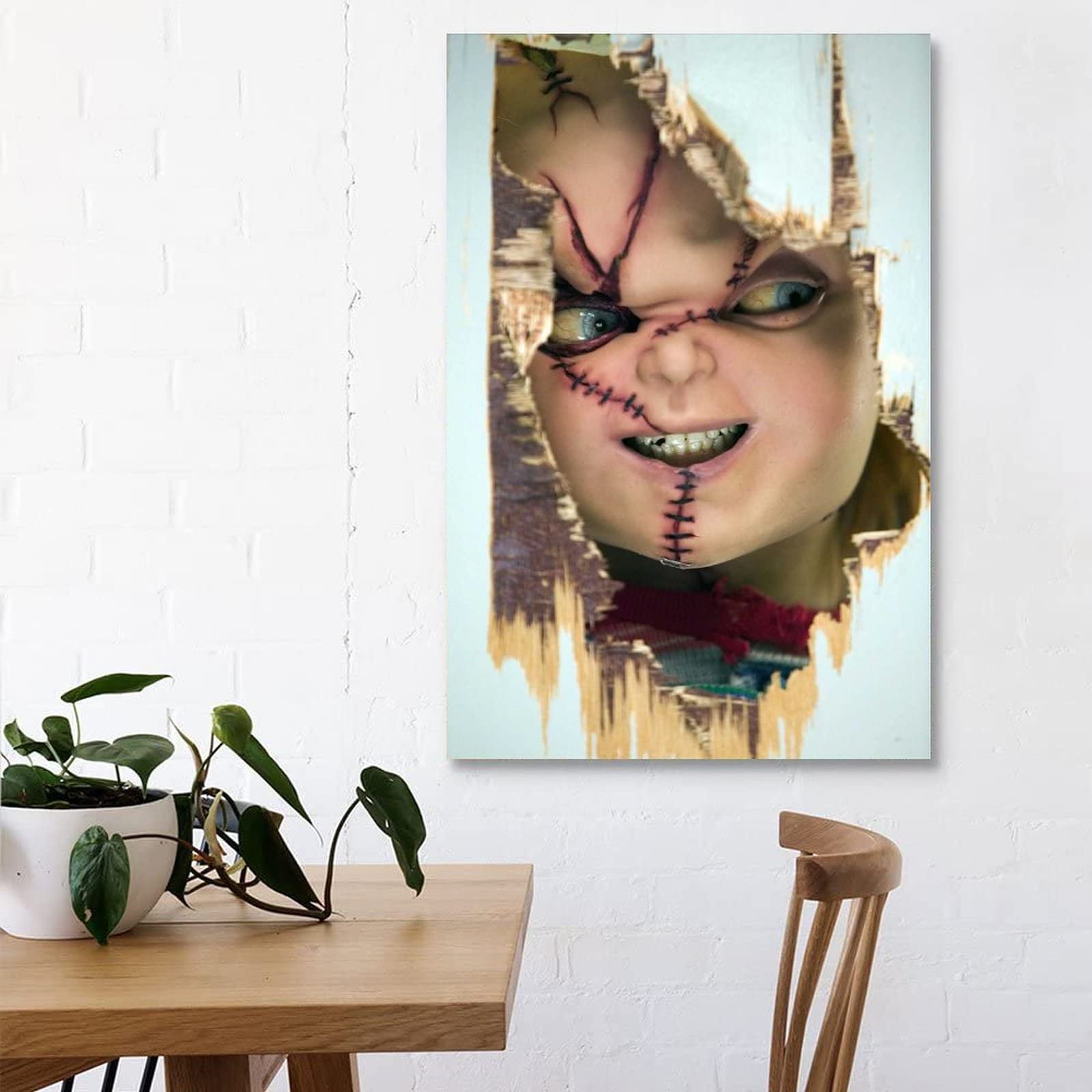 QZZZH Halloween Horror Chucky-Doll Poster Decorative Painting