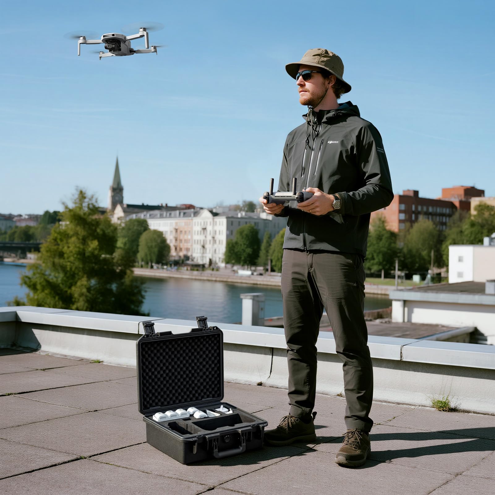 Lykus Titan AM110 Maletín/Maleta/Estuche/Case Impermeable para Potensic Atom 2 y PTD 1 RC,Admite 7 baterías[Solo MALETÍN]