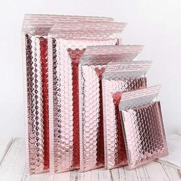 Download Amazon Com 50ps Bubble Wrap Paper Rose Gold Shipping Mail Bag Gift Packaging Envelope Waterproof Courier Bubble Bag 13x15cm Office Products