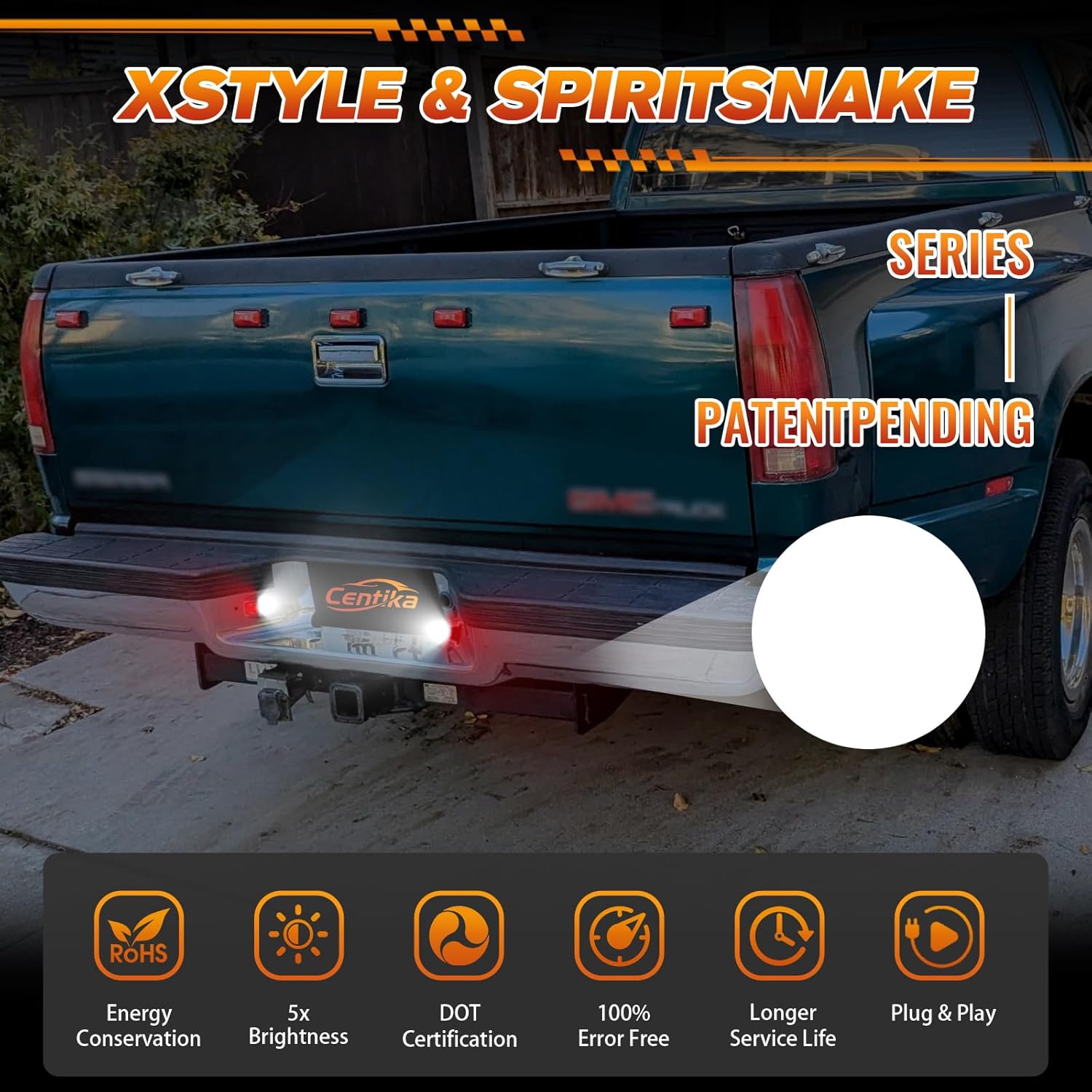 LED License Plate Lights Tag Light Lamp for Chevro-let Blazer C/K Series S10 Blazer Suburban Tahoe, GMC C/K Series S15 Jimmy Yukon, 6000K White & Smoked Lens, Pack of 2 (Xstyle Patent Pending)