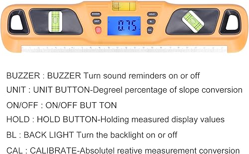 Miniatura 8 de Garosa Nivel digital de alta precisión Instrumento de nivelación de nivel de agua de alcohol magnético ABS Mini transportador digital Nivel 4x90°