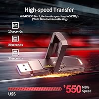 Vista 3 de Netac Unidad de estado sólido USB externa portátil de 128 GB tipo c y USB 3.2 interfaz dual, protección de seguridad de hasta 400 MB/s