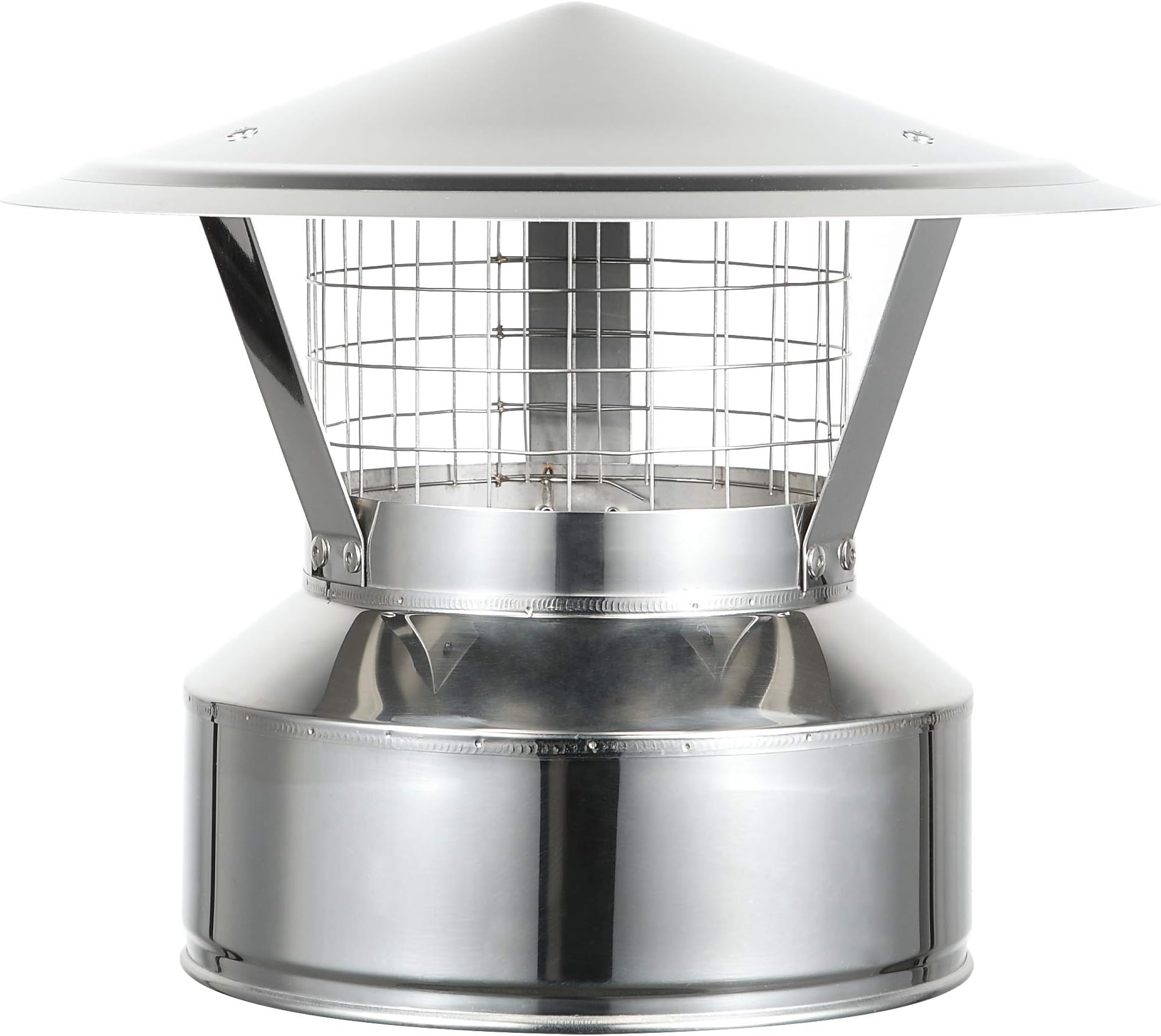 Rain Cap with 3/4" Spark Arrestor for 6" Diameter 304 Stainless Steel All Fuel Class-A Double Wall Insulated Chimney Pipe