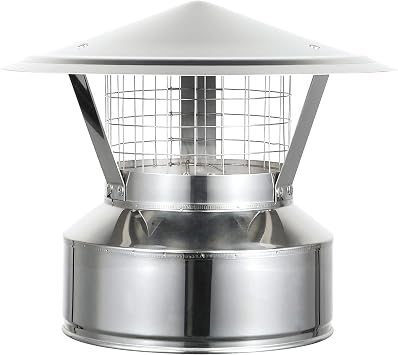 AllFuel HST Rain Cap with 3/4" Spark Arrestor for 6" Diameter 304 Stainless Steel All Fuel Class-A Double Wall Insulated Chimney Pipe