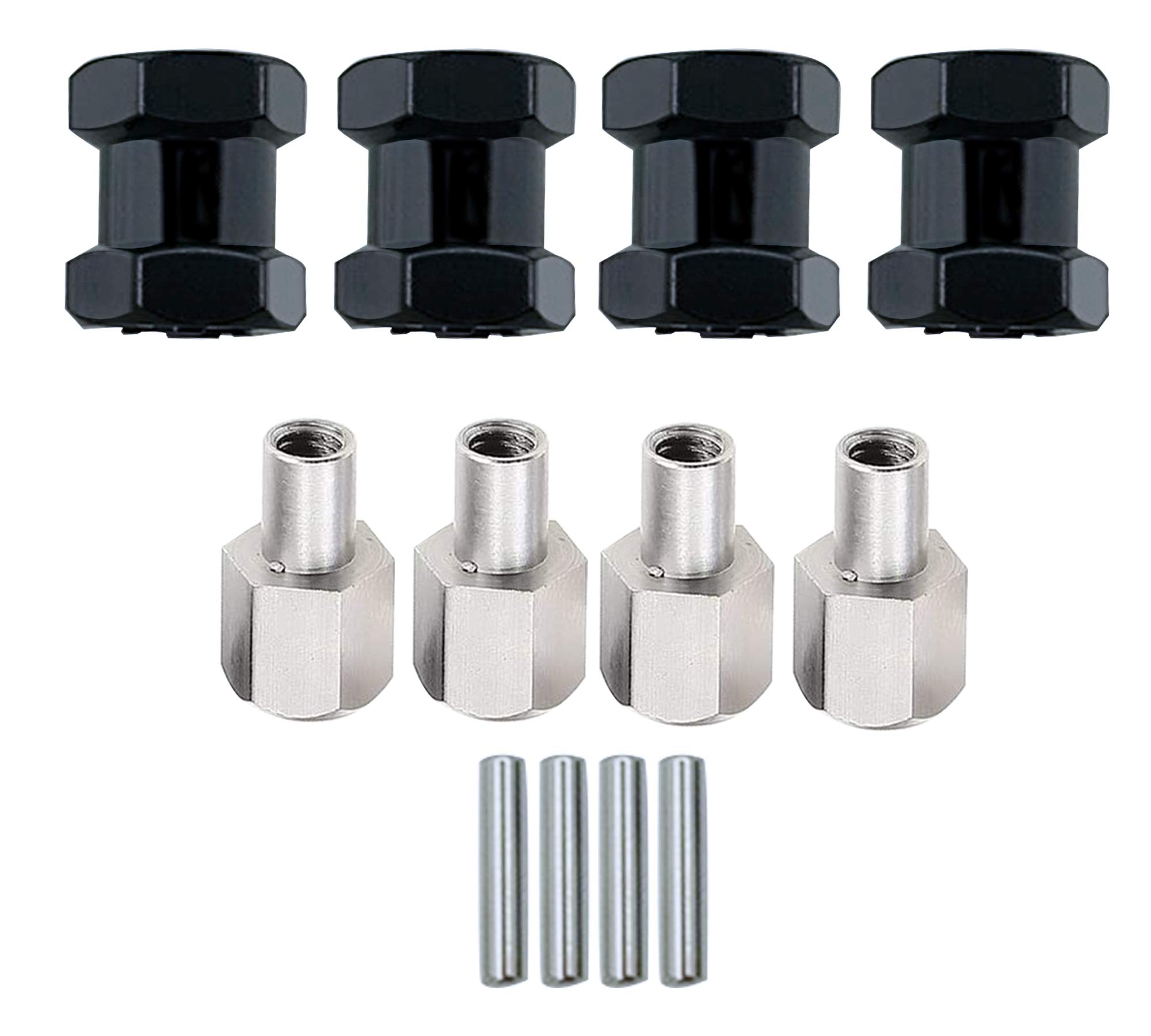 HOPLEX12mm Wheel Hex Hub with 15mm Offset Extension 4Pcs Hex Drive Adaptor for 1/10 RC Crawler Axial Scx10 D90 Repairing and Upgrading