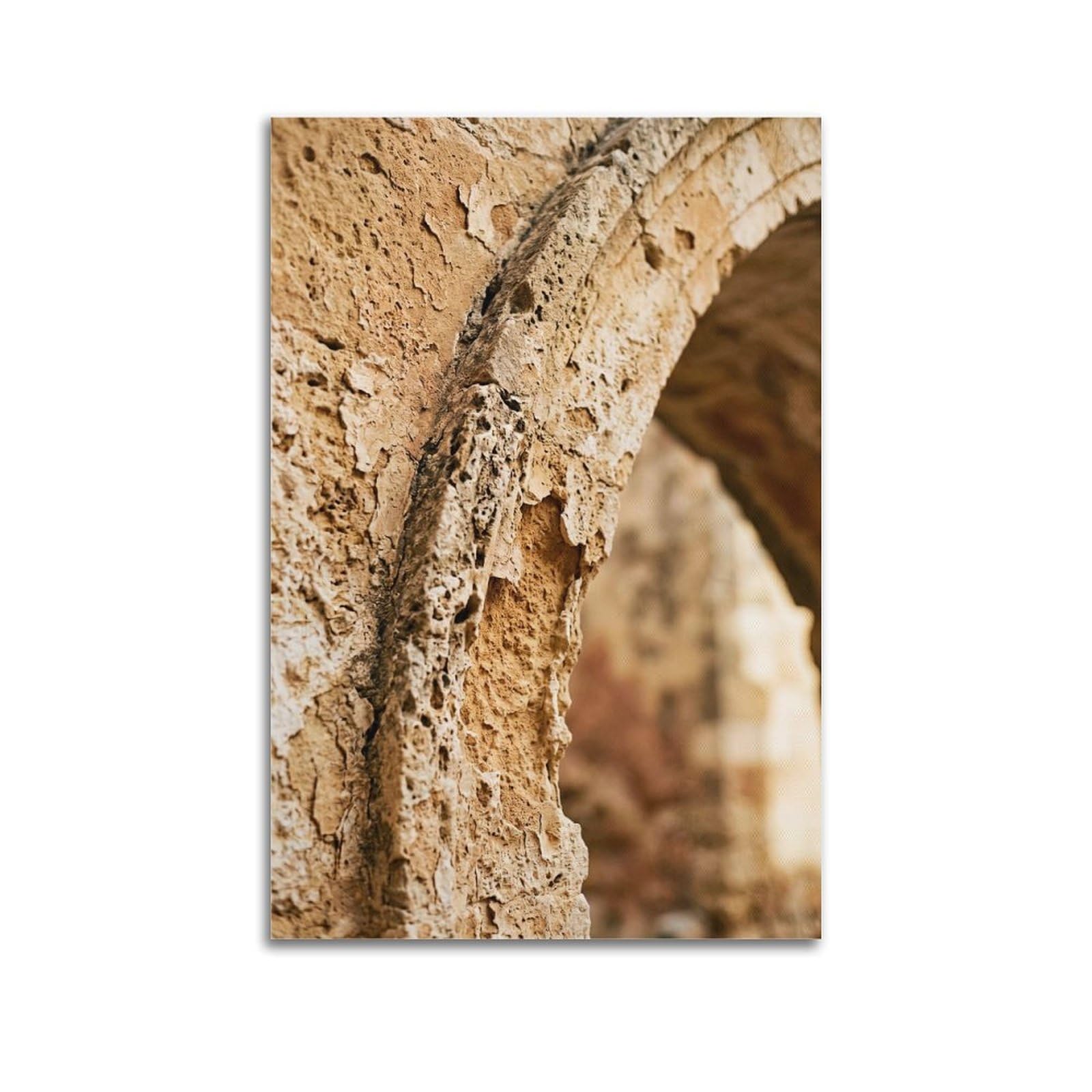 FQNYR Mediterranean Life Photo Arch Weathered Detail Poster Painting Canvas Wall Art Print20x30inch(50x75cm) Unframe-style