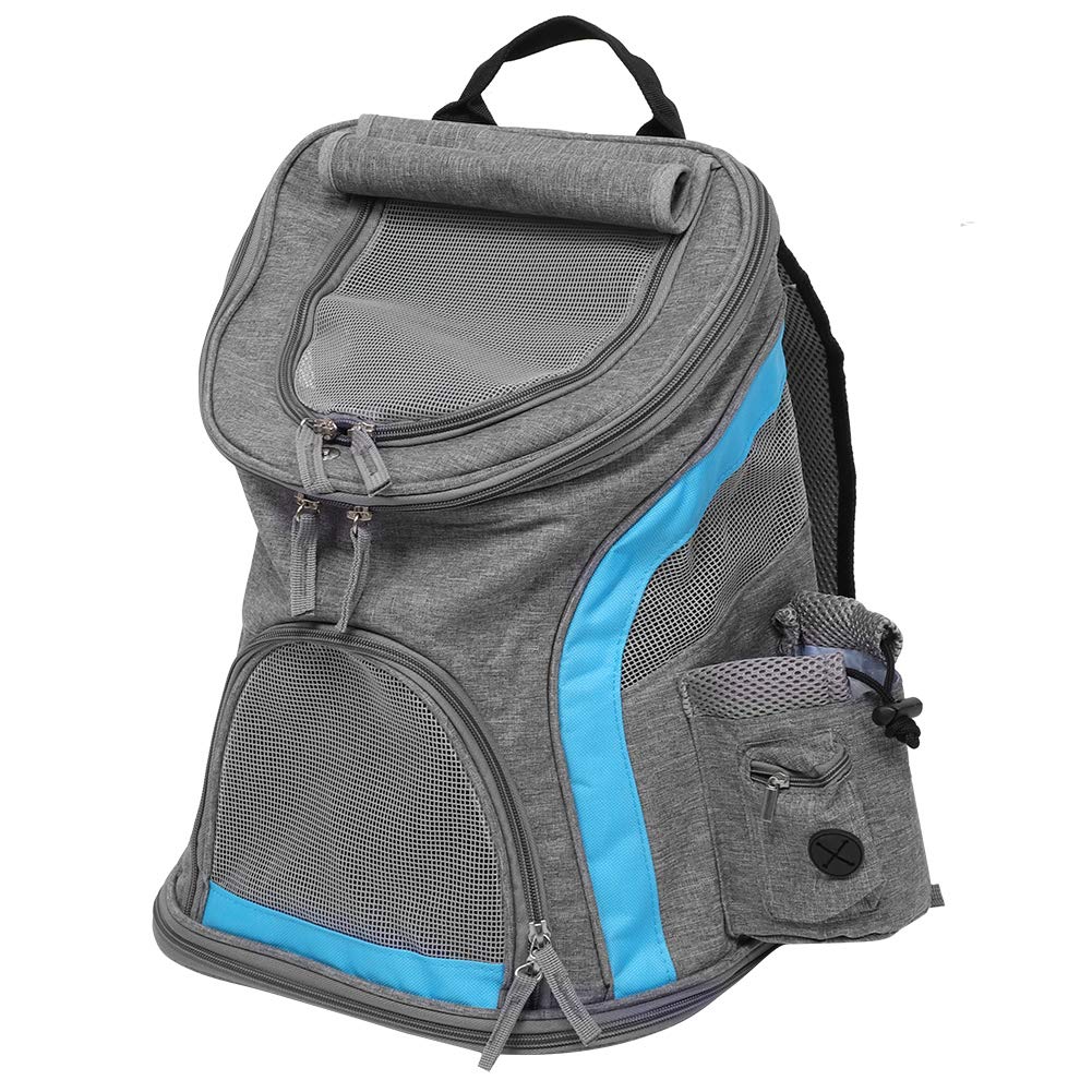 Zaino traspirante Zaino per animali domestici, borsa da viaggio per animali domestici Borsa pieghevole per animali, ecologica per cuccioli da viaggio all'aperto(Blue+grey)