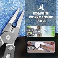 Vista 2 de BIBURY Multiherramienta con cuchillo de bolsillo, alicates de acero inoxidable 21 en 1 con destornillador, herramientas múltiples de bloqueo