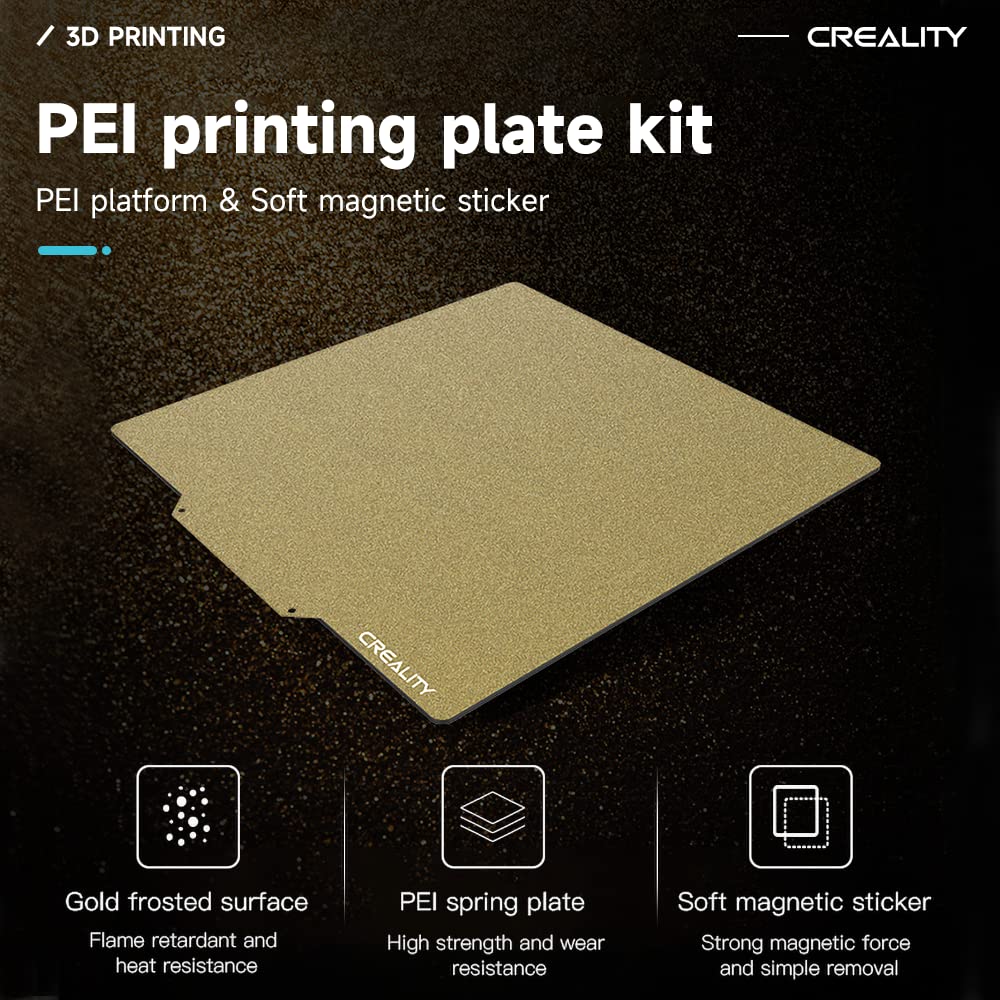 Creality Ender 3 Max Neo Bed Upgrade, PEI Sheet 310 x 320mm Removable Magnetic Flexible Texture Surface Heated Bed Plate Build Surface for CR-10S PRO/CR-10 V2/ CR-10 V3/ CR-X/CR-X Pro/Ender-3 Max