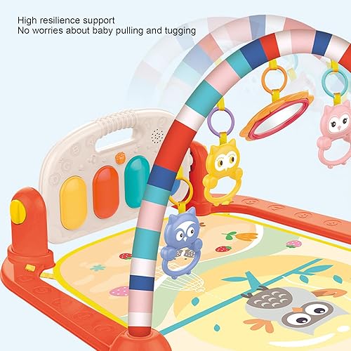 Miniatura 4 de Yosoo Tapete de juego para gimnasio para bebés, marco de fitness para bebés, tapete de juego relajante y ligero para el desarrollo de la música boca