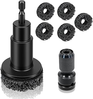 Wheel Hub Cleaning Tool with 5 Replaceable Pads, Effective Rust & Paint Remover for Lug Studs and Rotors, Fits 1/2" Wrenches & Electric Drills, Durable Automotive Maintenance Tool for Hub Resurfacing