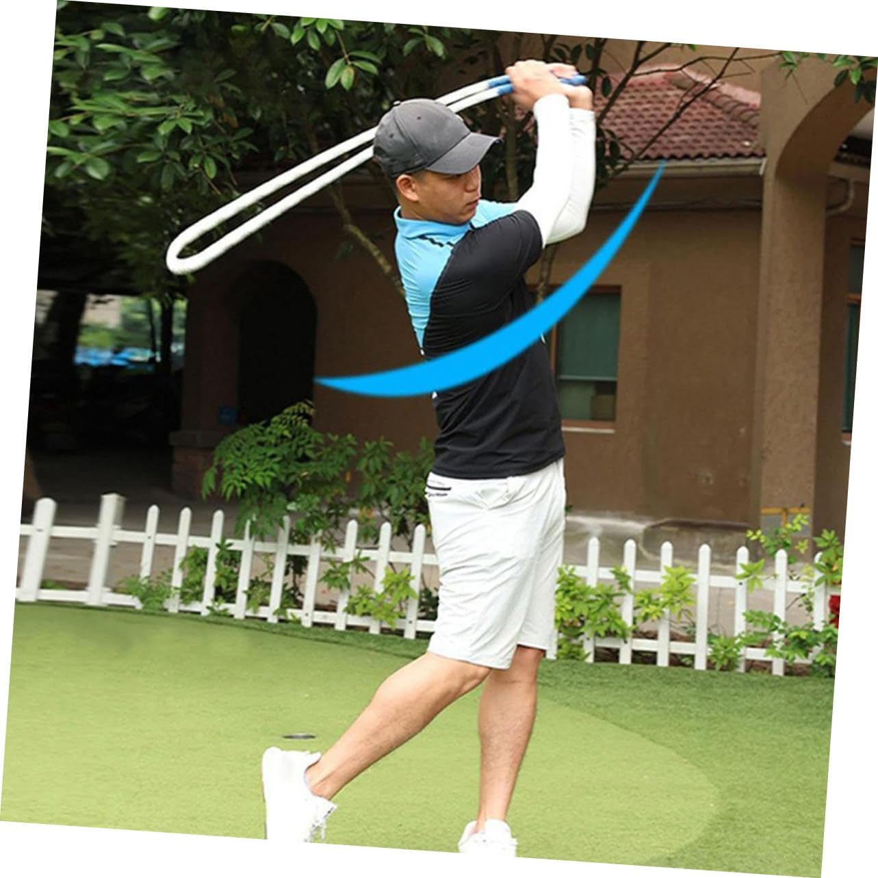 Golf Swing Trainer Power Rope for Improved Swing Speed and Rhythm Portable Golf Training Equipment for Indoor Outdoor Use White Swinging Practice Aid for All Levels