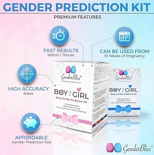 Miniatura 6 de GenderBliss Kit de prueba de predicción de género temprano - Embarazo temprano para niño o niña Prueba casera de revelación de género - Seguro no