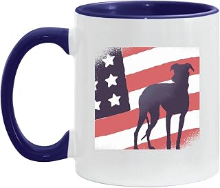 USA Flag Dog Design Gift for Dog Lovers Patriotic ers 11oz 15oz Inner Color Accent Mug