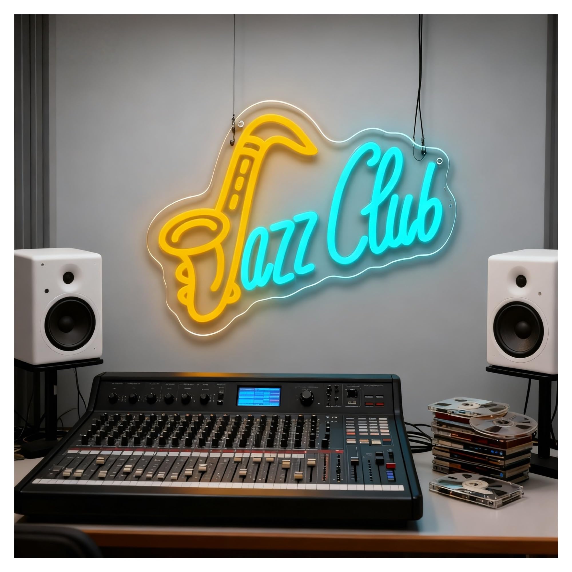 Luci al Neon Da Parete Insegna Al Neon A LED "Jazz Club" Con Luce Dimmerabile Per Sassofono, Per Camera Da Letto, Sala Musica, Studio Musicale, Bar, Decorazione Da Parete 36x27cm