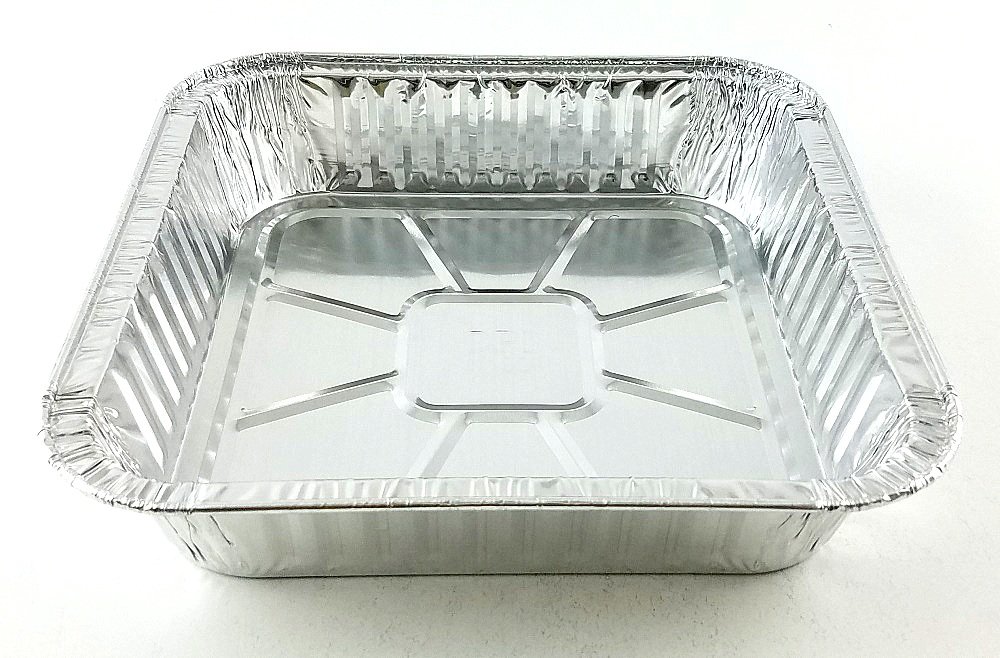 Durable Packaging Square Aluminum Foil Cake Pan- Disposable Baking Containers/Tins (Pack of 50)