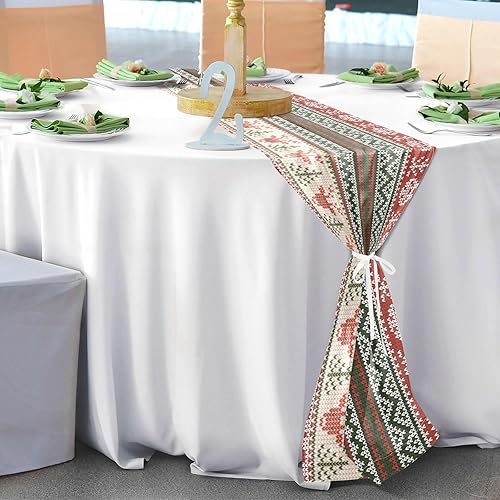 Miniatura 4 de Merry Christmas Party Table Runner Fall Table Runners for Dining Table Decor Christmas Table Runner 108 Inches Long