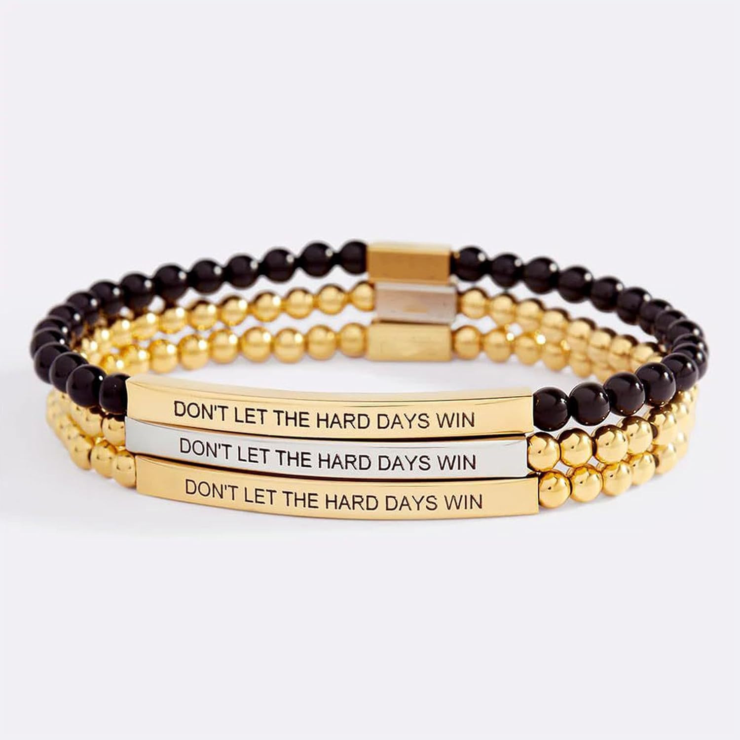 72ore Don't Let The Hard Days Win Bracelet Beaded Adjustable Turquoise Inspirational Gifts Bracelet for Women - Image 7