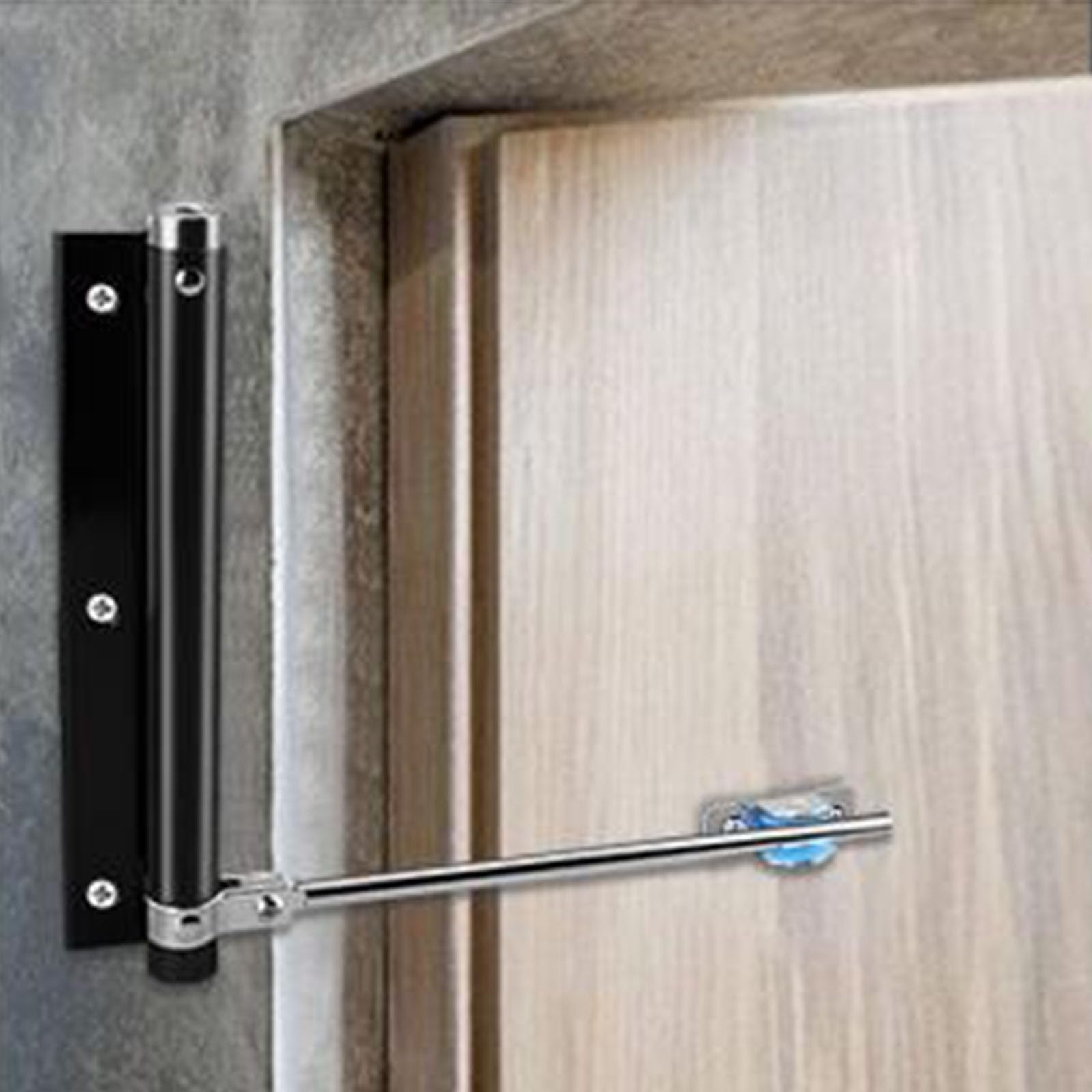 zeng Chiudiporta Automatico Regolabile in Acciaio Inox - per Porte Legno/Alluminio 20-40kg - Montaggio Superficiale Nero (2 Pezzi)