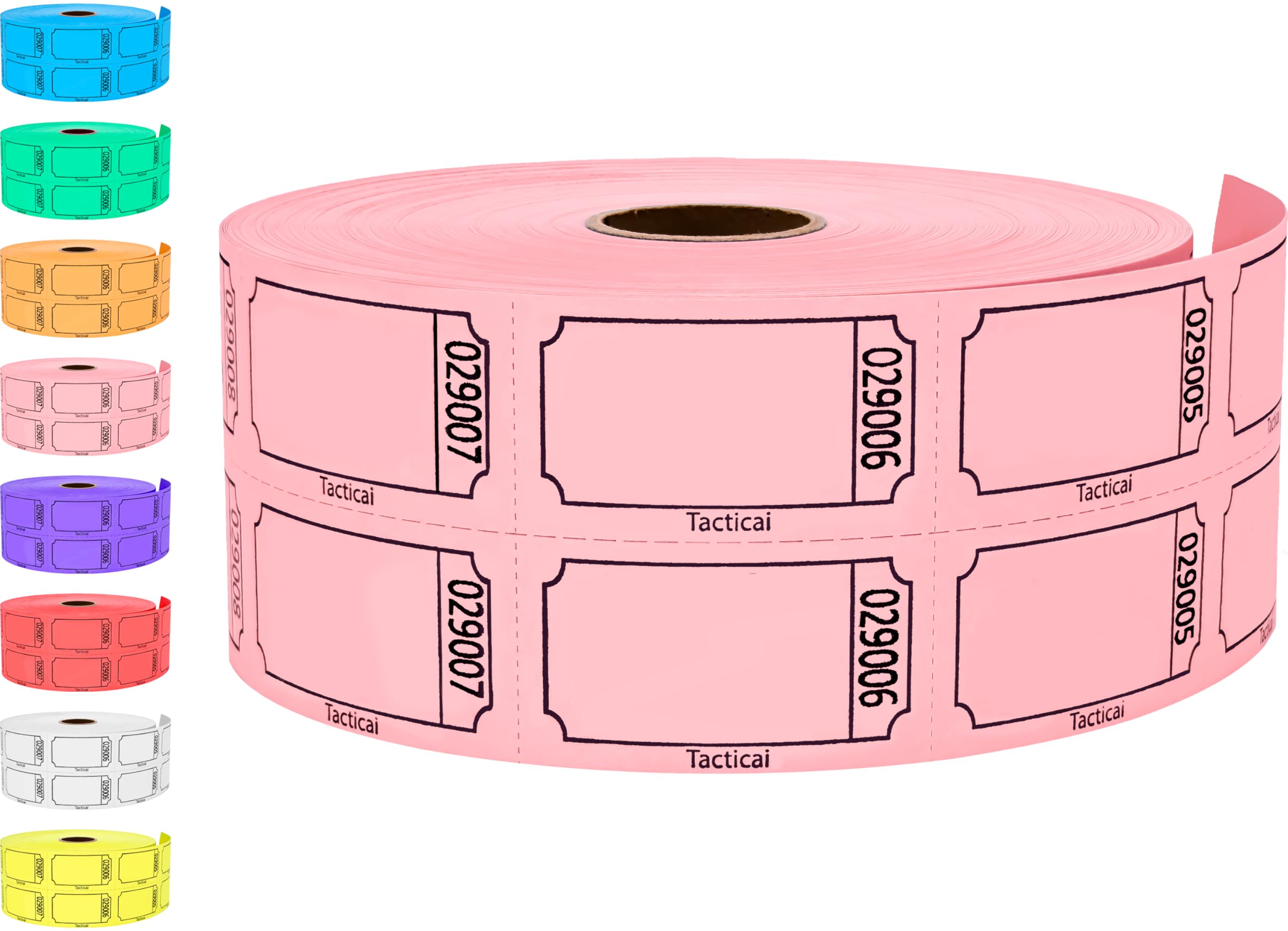 Tacticai Blank Pink Raffle Tickets (1000 Count, Double Roll) | Event Entry & Class Reward Value Pack - main product image