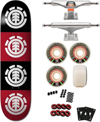 Patineta profesional completa con cuadrante Element de 8.0 pulgadas, camiones independientes y ruedas Triclops