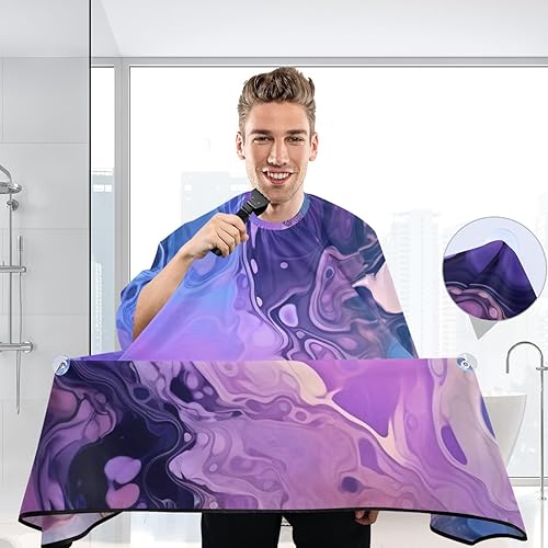 Miniatura 6 de Magical Ink Textures Professional Barber Cape Waterproof Hair Cutting Salon Cape with Snap Closure Multifunctional Barber Apron for Men and Women