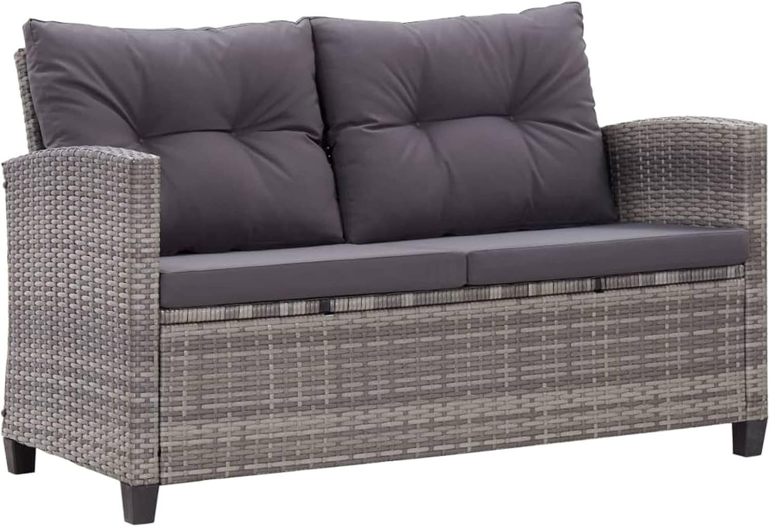 Gecheer 2Sitzer Gartensofa mit Auflagen Zweisitzer Sofa Lounge