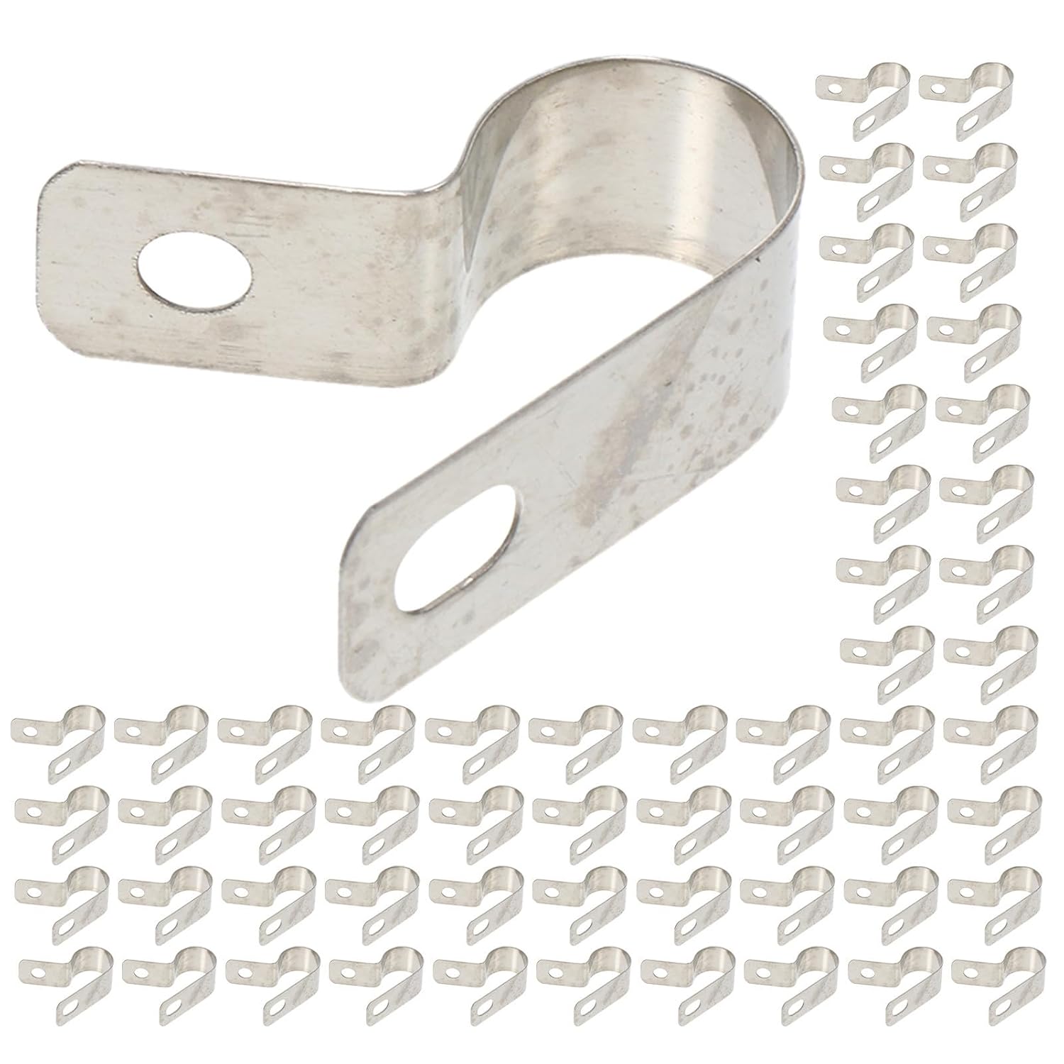 200pcs Stainless Steel R Type Wire Clamp Cable Clip for Wires | Silver Finish, Electrical Wiring Use, Holds Cables Firmly with Easy Installation and Slippage Control