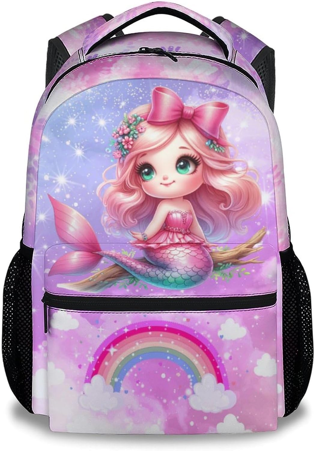 Girls Bookbag - Mermaid Backpack for Girls - School Back Pack with Large Capacity - 17 Inch Cute Kids Schoolbag for Primary/Kindergarten/Preschool