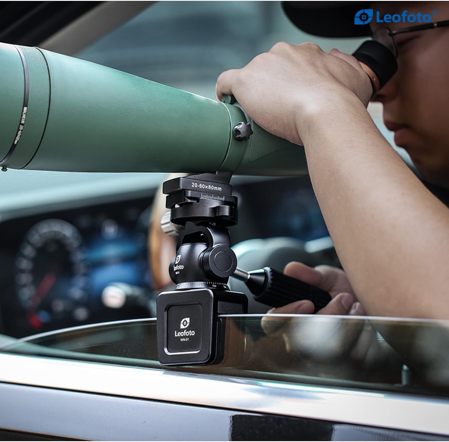 Leofoto WN-01+SW-01 Windows Mounting Head/Car Window Clamp Kit for Binoculars/Lens and Camera